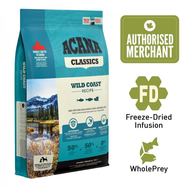 Acana Dog Dry Food Classics Wild Coast Recipe 11.4kg