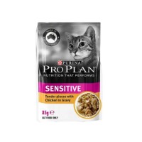 Purina Pro Plan Cat Gravy Pouch Sensitive Skin Chicken 85g (12 Packs)
