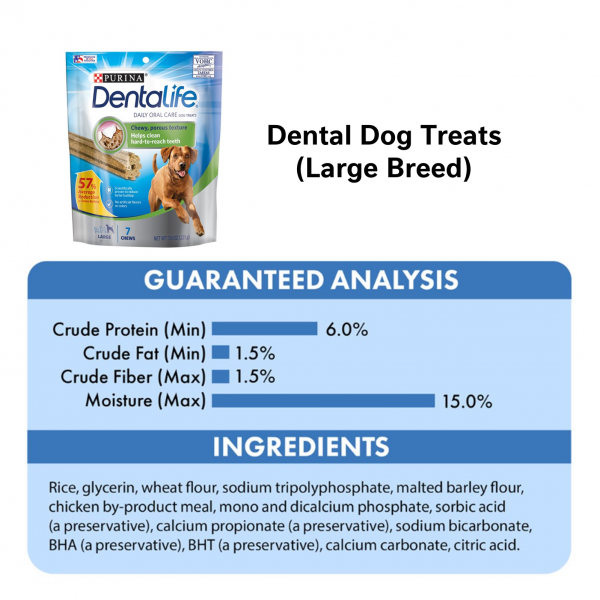 Purina Dentalife Daily Oral Care Chew for Large Dog Treats 7oz