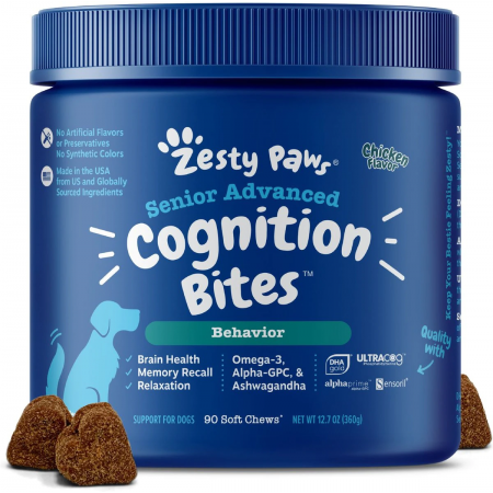 Zesty Paws Dog Senior Advanced Cognition Bites Chicken 360g