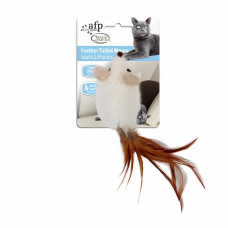 AFP Cat Toy Classic Comfort Feather Tailed Mouse White