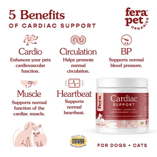 Fera Pet Organics Pet Supplement Cardiac Support 60 caps