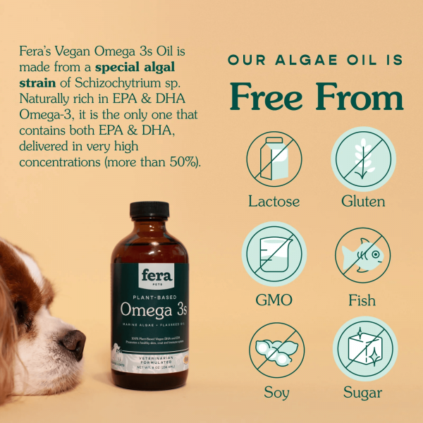 Fera Pet Organics Pet Algae Oil Vegan Omega-3s 8oz