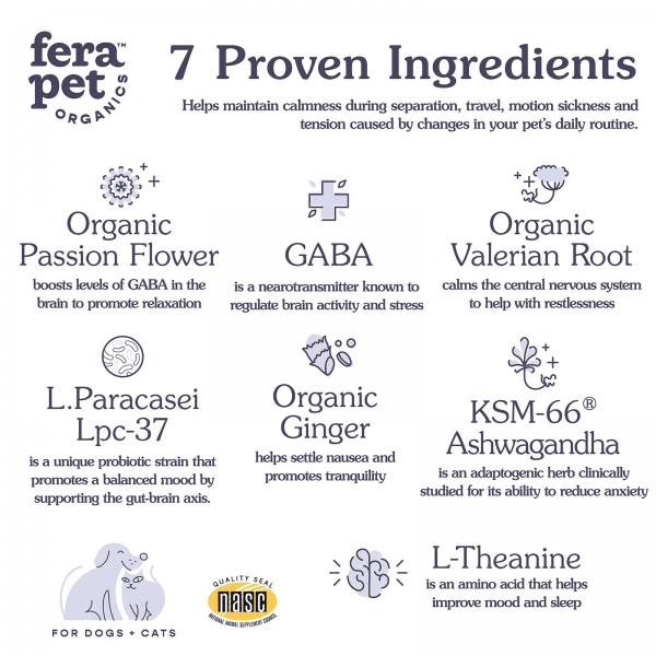 Fera Pet Organics Pet Supplement Calming Support 60 scoops