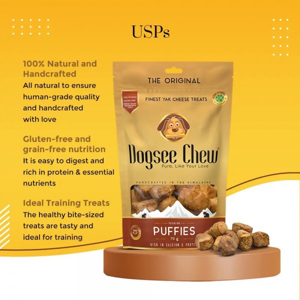 Dogsee Dog Treat Minipops Chew Puffies 70g