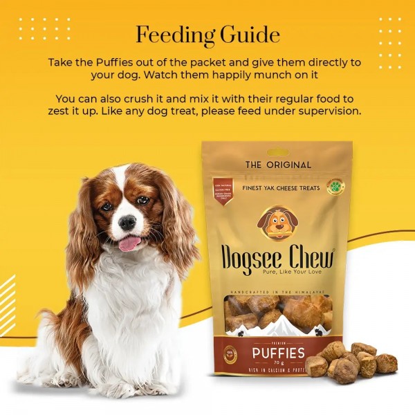 Dogsee Dog Treat Minipops Chew Puffies 70g (2 Packs)