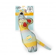 AFP Cat Toy Catoon Kicker Curious Mouse with Catnip Beige