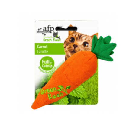 AFP Cat Toy Green Rush Cuddler Carrot with Catnip