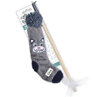 AFP Cat Toy Sock Cuddler Wand Cat with Catnip