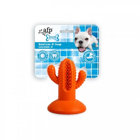 AFP Dog Toy Dental Chews Cactus Medium Rubber Orange