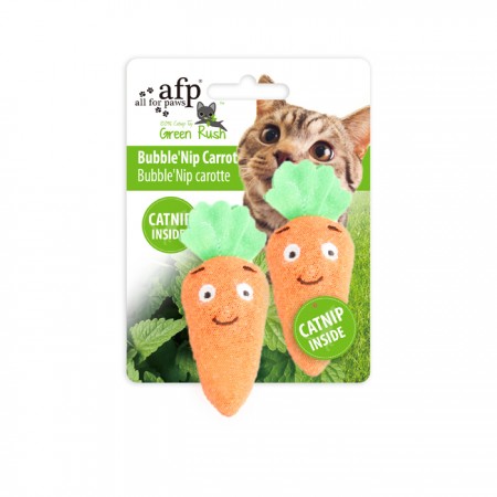 AFP Cat Toy Green Rush Bubble 'Nip Carrot with Catnip