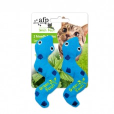 AFP Cat Toy Green Rush Silly Snake with Catnip 2pcs 