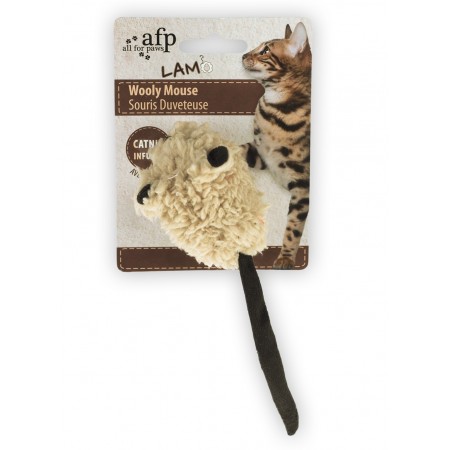 AFP Lamb Wooly Mouse With Sound Brown Cat Toy