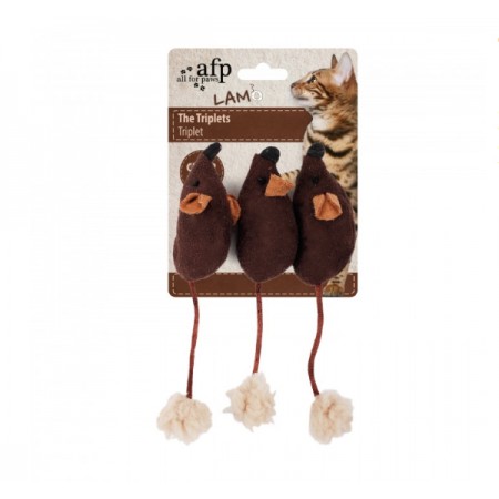 AFP Lamb The Triplets Mouse Brown Cat Toy