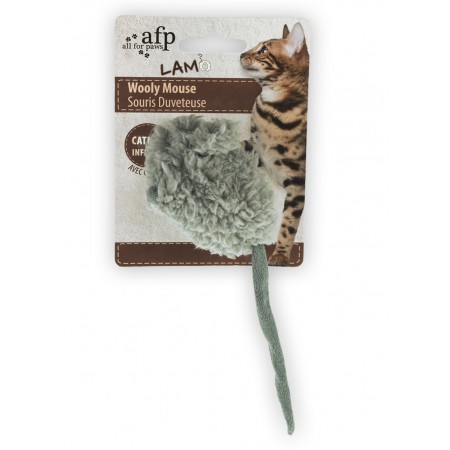 AFP Cat Toy Lamb Wooly Mouse with Sound Grey