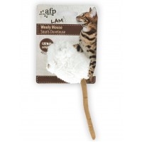 AFP Cat Toy Lamb Wooly Mouse with Sound White