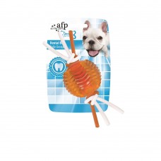 AFP Dog Toy Dental Chew Flexi Rope Ball Orange