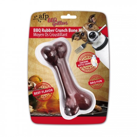 AFP BBQ Rubber Crunch Bone Medium Dog Toys
