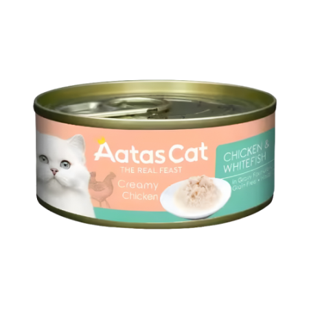 Aatas Cat Creamy Chicken & Whitefish Canned Food 80g