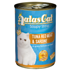 Aatas Cat Soupy Stew Tuna Red Meat & Sardine Canned Food 400g Carton (24 Cans)