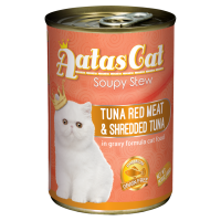 Aatas Cat Soupy Stew Tuna Red Meat & Shredded Tuna Canned Food 400g Carton (24 Cans)