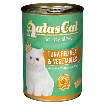 Aatas Cat Soupy Stew Tuna Red Meat & Vegetables Canned Food 400g