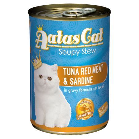 Aatas Cat Soupy Stew Tuna Red Meat & Sardine Cat Canned Food 400g