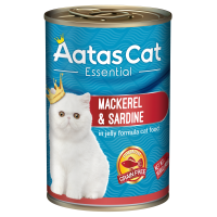 Aatas Cat Essential Mackerel & Sardine Canned Food 400g Carton (24 Cans)