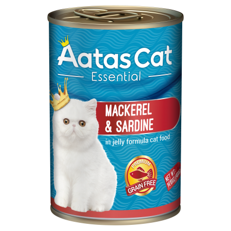 Aatas Cat Essential Mackerel & Sardine Cat Canned Food 400g Carton (24 Cans)