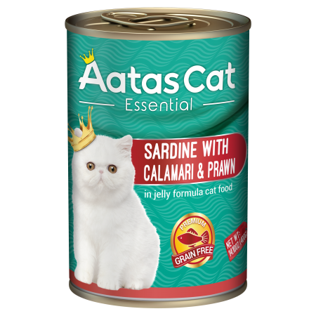 Aatas Cat Essential Sardine with Calamari & Prawn Canned Food 400g