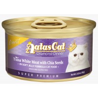 Aatas Cat Finest Diamond Dinner Tuna with Chia Seeds in Soft Jelly Cat Canned Food 80g Carton (24 Cans)