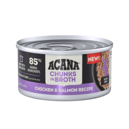 Acana Cat Canned Food Chunks In Broth Chic & Salmon for Kitten 85g