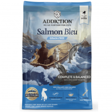 Addiction Dog Food Grain Free Salmon Bleu for Skin & Coat 33lbs