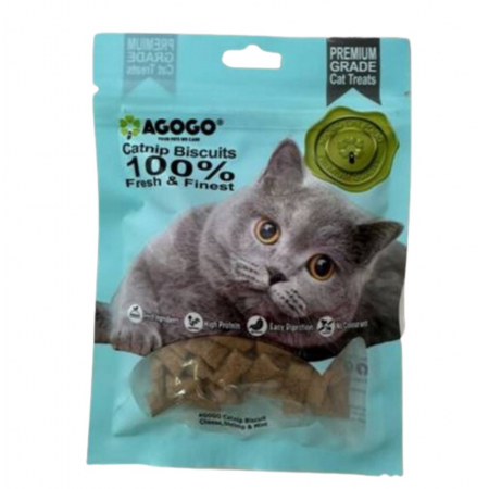 Agogo Cat Treat Catnip Biscuit Cheese, Shrimp & Mint 50g