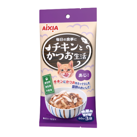 Aixia Cat Chicken & Fish Life Pouch Mackerel 60g (6 pouches)