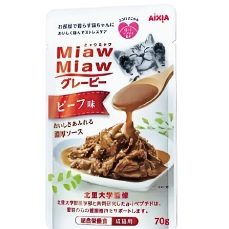 Aixia Cat Pouch Miaw Miaw Gravy Beef  70g