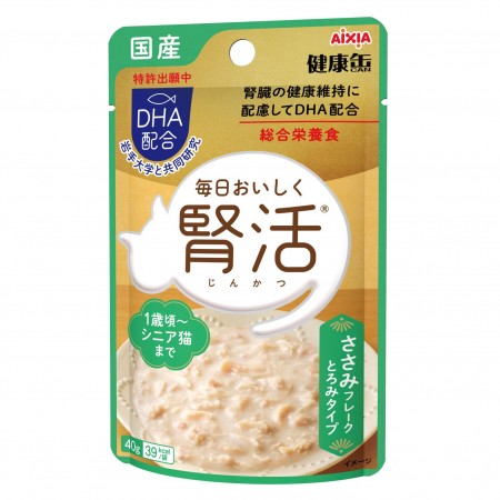 Aixia Cat Pouch Kenko Kidney Chic Flakes & Sauce Adult 40g
