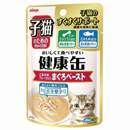 Aixia Kenko Pouch Kitten Tuna Paste Care Cat Food 40g Carton (12 Packs)