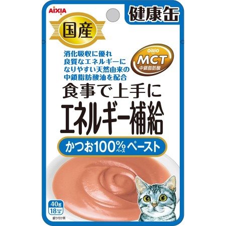 Aixia Kenko Pouch Energy Skipjack Tuna Paste Cat Food 40g Carton (12 Packs)