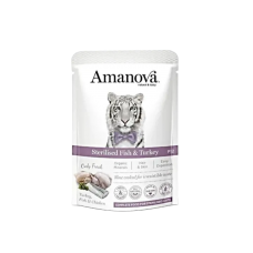 Amanova Cat Pouch Grain-Free Sterilised White Fish & Turkey 85g
