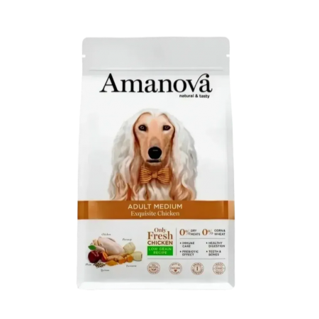 Amanova Dog Dry Food Chicken Medium Adult 12kg