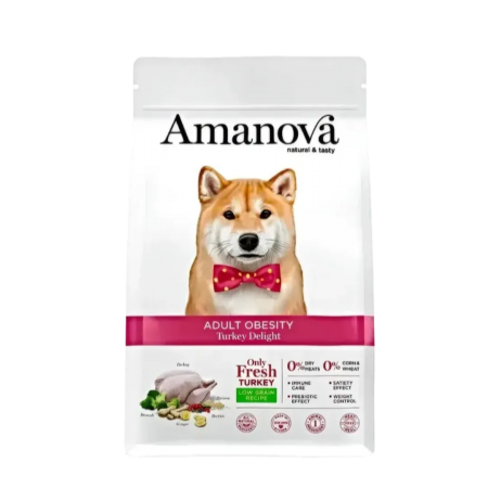 Amanova Dog Dry Food Obesity Turkey 2kg
