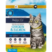 Bailey+Co Cat Treats Freeze Dried Raw Chic & Salmon 80g Bailey+Co Cat Treats Freeze Dried Raw Chic & Salmon 80g