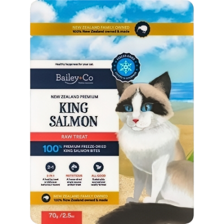 Bailey+Co Cat Treats Freeze Dried Raw King Salmon 70g