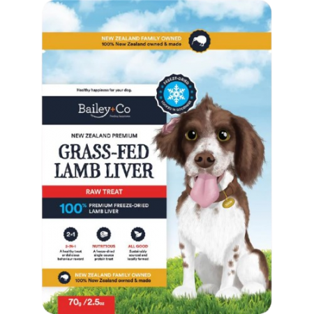 Bailey+Co Dog Treat Freeze Dried Raw Lamb Liver 70g