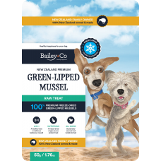 Bailey+Co Dog Treats Freeze Dried Raw Green-Lipped Mussel 50g