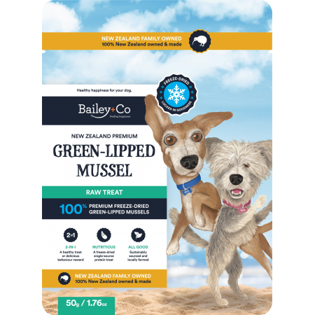 Bailey+Co Dog Treats Freeze Dried Raw Green-Lipped Mussel 50g