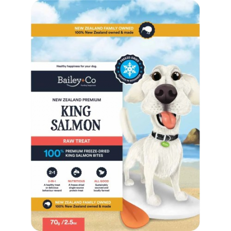 Bailey+Co Dog Treats Freeze Dried Raw King Salmon 70g
