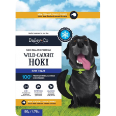 Bailey+Co Dog Treats Freeze Dried Raw Wild-Caught Hoki 50g