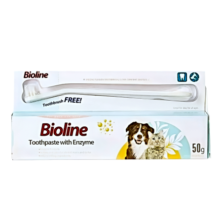 Bioline Dental Care Set w/Enzyme for Cats & Dogs 50g